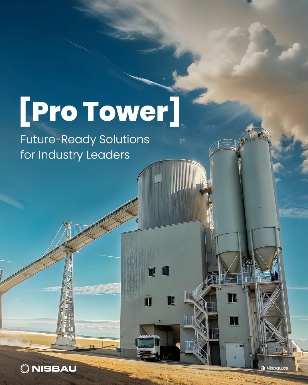 NISBAU Pro Tower industrial plant in a coastal landscape